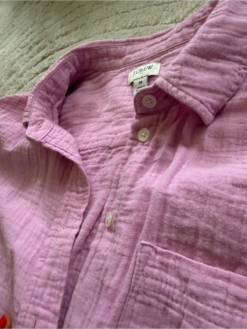 J Crew Gauze Button Down Size M